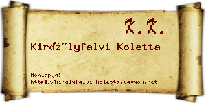 Királyfalvi Koletta névjegykártya